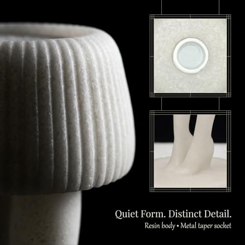 Candle Holder with 3 Inch Top for Pillar & Taper Candles, White - image 5