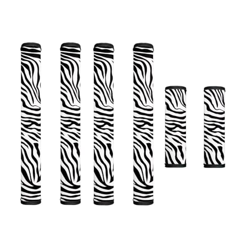 Image of Refrigerator Door Handle Covers Set of 6 Kitchen Electrical Appliance Decor Handles Keep Clean Anti-Slip Stylish Fridge Accessories Fashion Home Decor, Zebra Print