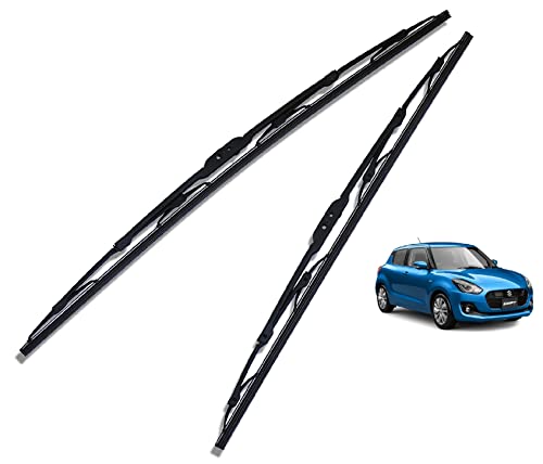 Image of Euro Care Metal Type Wiper Blade Compatibility with Maruti Suzuki Swift New (Model : 2018-Till Date) Windshield Car Wiper Blade Size D-21,P-19