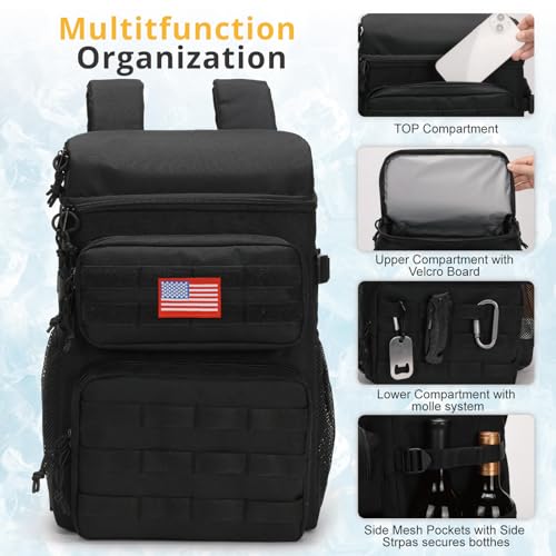 Image of Tactical Backpack Cooler,Soft Lightweight Leakproof Cooler Backpack,Insulated Cooler Bag,Portable Soft Cooler Bag Waterproof for Beach, Travel, Camping, Picnic, Hiking
