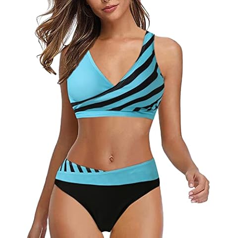 MOMOEW Women Cross Sport Bra Flower Printed Beach Beachwear Swim Tankini Bandeau Bandage Bikini Set Push Up Swimwear Bathing Suit Two Pieces Bikini Sunflower Swimsuit Bottoms for Women Cover