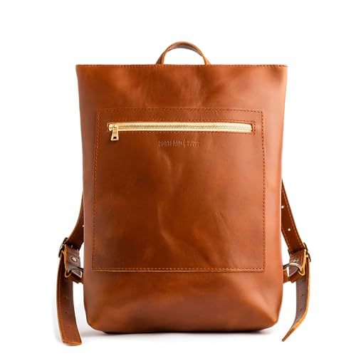 Portland Leather - Mochila de couro para laptop - mel
