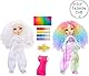Rainbow High Air Brush & Create - 1 DIY Modepuppe mit Airbrush Market Kit, Abwaschbaren Regenbogen-Filzstiften Langen Haaren, Grauen Augen, Kreatives Spiel für Kinder von 4 bis 12+
