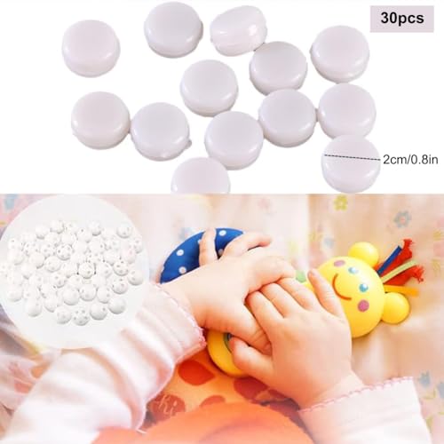 Squeaker Rassel Box Kunststoff transparent 30 Stück weiß Spielzeug mit Glöckchen Quietscher Sound Maker