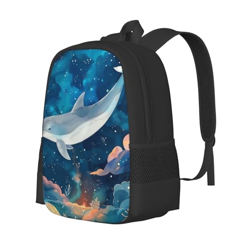 Commuter Unisex Dolphin Galaxy Clouds Backpack Spacious Compartments for Work Essentials Casual Outings & Trips 17 Inch2