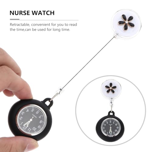 Image of Hemobllo Nurse Fob Watch Hanging Pocket Watch for Nurses and Professionals Clip on Badge Clock with Dial Birthday Christmas Gift 3.93 X 1.65 X 0.59 in