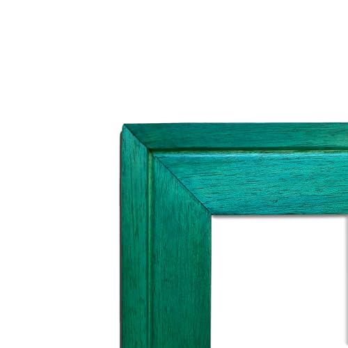 Image of Handmade Blue Wooden Photo Frame, 12 x 18 inch Display to Showcase Artworks, Pictures, and Photos - Perfect for Wall, Home and Office Decor, A3 Size Display, Blue Wave