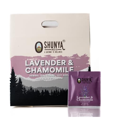 Shunya India® Lavender and Chamomile Tea Tisane (20 Tea Bags, 3g Each) - Herbal Infusion Flower Tea, Natural Relaxation, Calming and Caffeine-Free Hot Brew (B0DF5SQQB1) Amazon Price History, Amazon Price Tracker