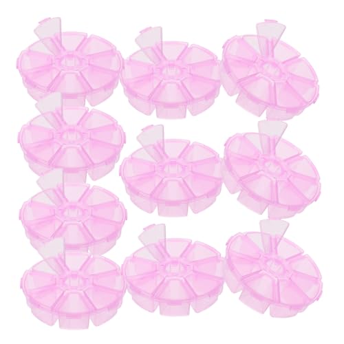 BEBEMOKO 8 Compartments Bead Organizer Box Sturdy Plastic Material for Ring Box