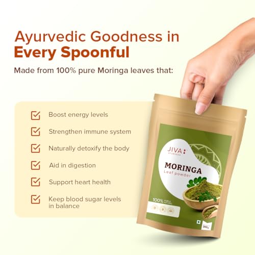 Image of Jiva Ayurveda Moringa Powder - 200gm (Pack of 1)| Natural Energy & Immunity Booster | Supports Digestion, Skin & Detox