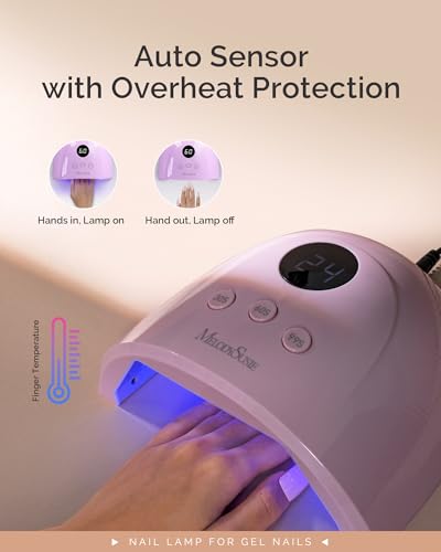 Image of MelodySusie Compact Advanced UV LED Nail Lamp, P-Plus30F Nail Dryer with 3 Timers & Smart Sensor Cures All Gels, Especially Rhinestone Glue, Solid & Liner Gel Polishes for Advanced DIY at Home-Purple