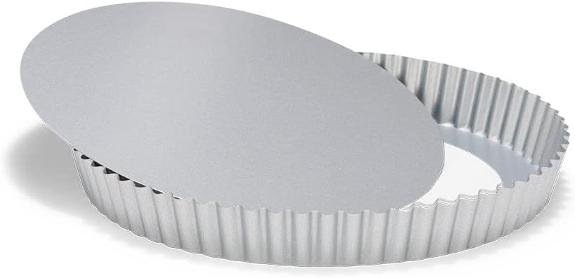 Patisse Nonstick Silver Top Flan Tin with Loose Base, Silver Grey