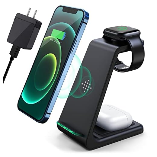 Wireless Charging Station,3 in 1 Fast Charging Station,Wireless Charger Stand for iPhone 13/12/11 Pro Max/X/Xs Max/8/8 Plus, AirPods 3/2/pro, iWatch Series 7/6/5/SE/4/3/2, and Samsung Phones