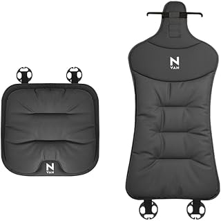 シートカバー NVAN適用 専用ロゴ付き 最新 レザー シートクッション NVAN G、L、Fun系 シリーズ対応 車用 シートカバーセット 蒸れない 座クッション 体圧分散 前座席用 後部座席用 カー用品 (ブラック, 2枚セット・前座1席分用)