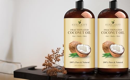 Image of Handcraft Blends Fractionated Coconut Oil - 28 Fl Oz - 100% Pure and Natural - Premium Grade Carrier Oil for Skin and Hair - Hair and Body - Massage