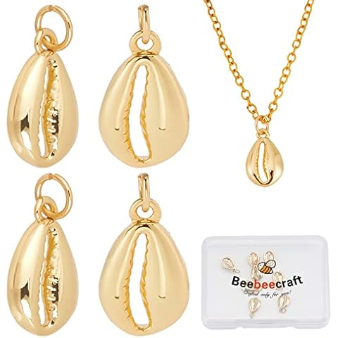 Beebeecraft 10 dijes de concha dorada chapados en oro de 18 quilates Cover