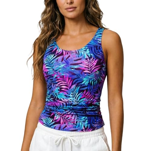 Haut de maillot violet imprimé tendance pour femme taille XL