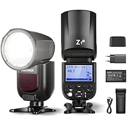 Flash Godox V1 Para Nikon NEEWER Z1-N TTL Flash de Cabeza Redonda para Nikon DSLR,76Ws 2,4G 1/8000s HSS, Lámpara de Modelado LED de 10 Niveles,Batería de Litio de 2600mAh,480 Tomas de Potencia Completa,1,5s Reciclaje en Flash