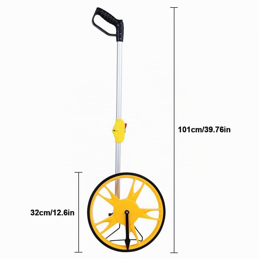 Roue de Mesure de Distance, Odomètre Mécanique Pliable, Haute Précision 0-9999.9M, Compteur Kilométrique Portable pour Route et Construction