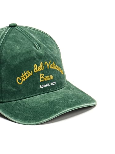 Image of THE BEAR HOUSE Men's Vintage Embroidered Snapback Baseball Cap Green