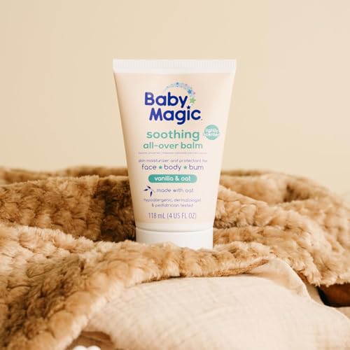 Image of Baby Magic Soothing All-Over Balm, Vanilla & Oat, 4 Fl Oz | Skin Moisturizer for Face, Body & Bum, Hypoallergenic, Dermatologist & Pediatrician Tested