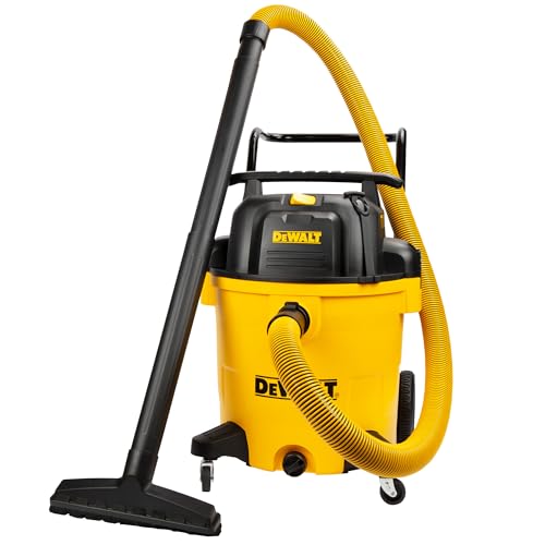 DEWALT DXV16PA 16 Gallon Poly Wet/Dry Vac/Acc, 6.5HP Shop Vacuum Wet/Dry for Jobsite/Workshop, Yellow