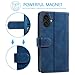 UEEBAI Wallet Case for iPhone 17, 9 Card Holder Slots Zipper Pocket Handbag Cover Magnetic Closure Kickstand with Wrist Strap TPU Shockproof Flip Case for Women - Blue