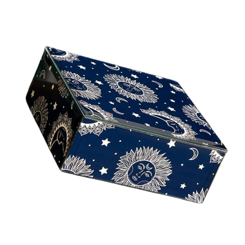 LEJIAJU Versatile Jewelry Storage Box Stylish Glass Jewelry Container Strorage Box for Rings and Necklaces Collection