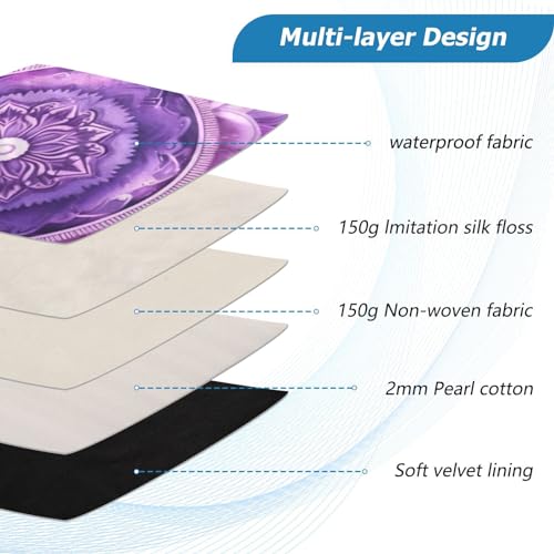 Funda para portátil 13-14 pulgadas con diseño Mandala Boho morado miniatura 4
