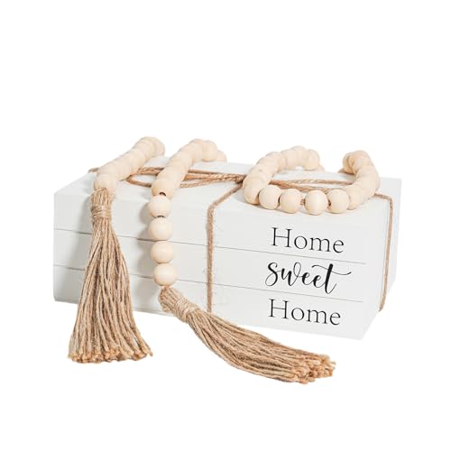 RUIRUICO Decorative Books for Home Decor, Wooden Faux Book for Decoration, Farmhouse Stacked Display Books (Home Sweet Home)
