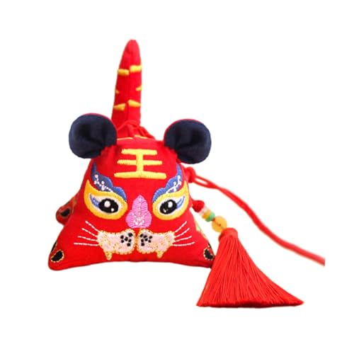 Sachet decorativo bordado tigre artesanal para colgar miniatura 1