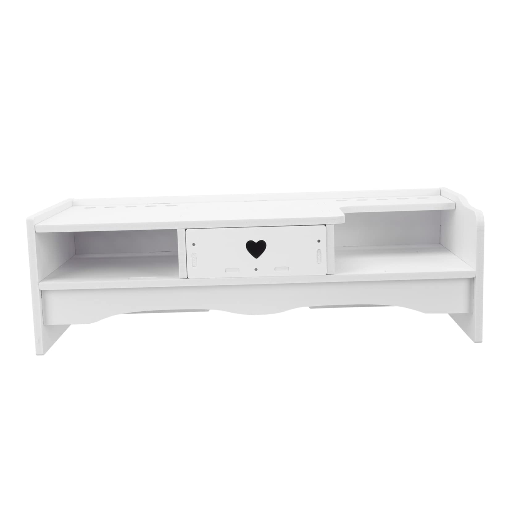 KALLORY 1pc Multifunctional Monitor Stand Riser Drawer Desktop Storage Rack for Office Organization Height Computer Shelf Simple and