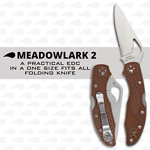 Image of Spyderco Meadowlark 2 Lightweight Folding Pocket Knife with 2 inch 8Cr13MoV and FRN Handle - EDC Knife for Men and Women, Perfect for Hunting, Tactical, Camping, Survival, Hiking - PlainEdge - BY04PBN2