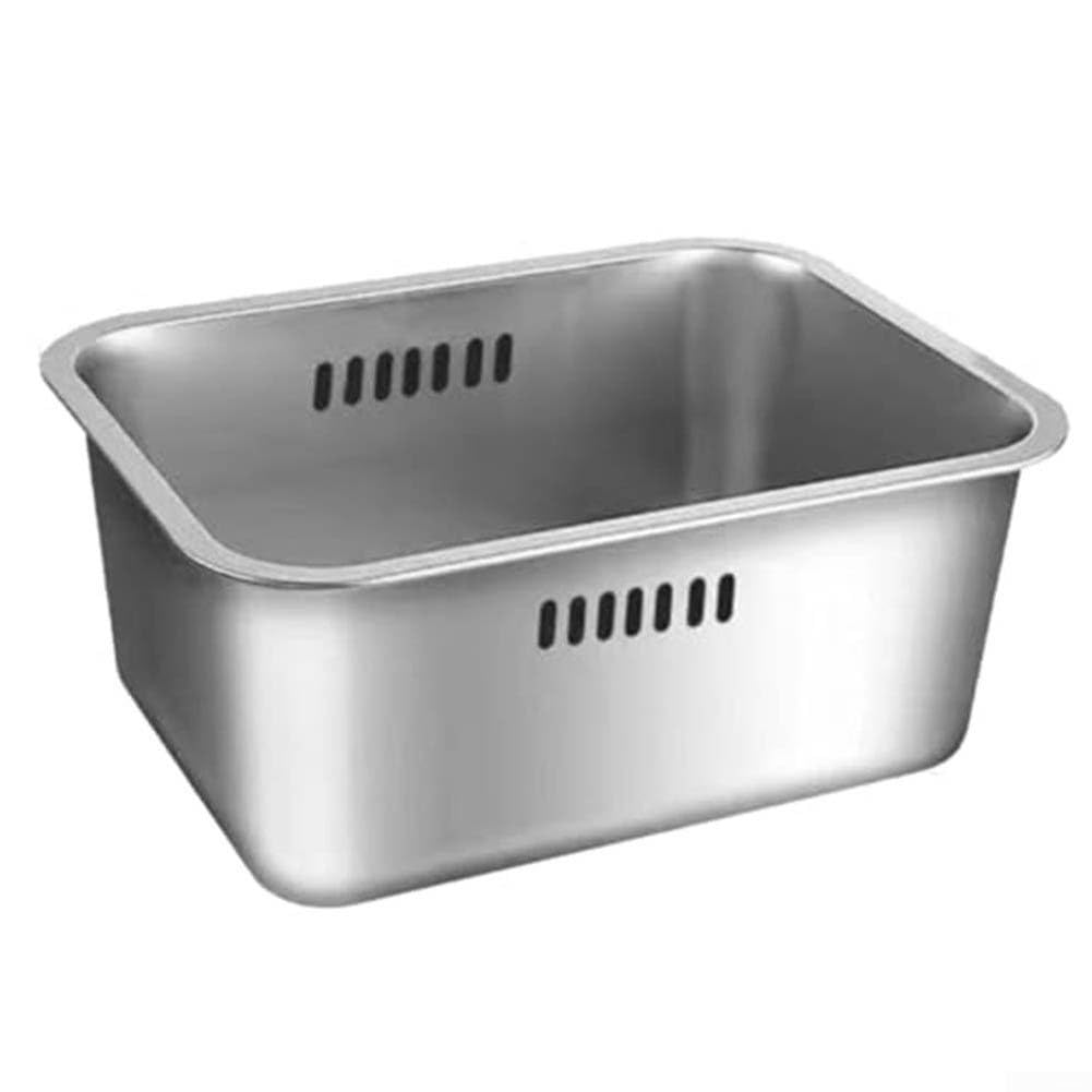 Bol robuste en acier inoxydable pour l'intérieur et l'extérieur, y compris pour la cuisine, la vaisselle, le camping et la préparation (simple)