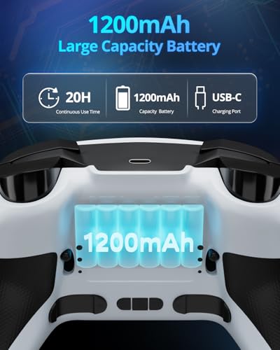 Image of Multi-Platform Wireless Controller, PC Gaming Controller with 2.4G Adpater /Hall Joysticks /Hall Triggers /1200 mAh Battery /4 Programmable Buttons /RGB Lighting, Compatible with PC Windows 7 /8.1 /10 /11, Switch /OLED /Lite, iOS, Android, Steam-White