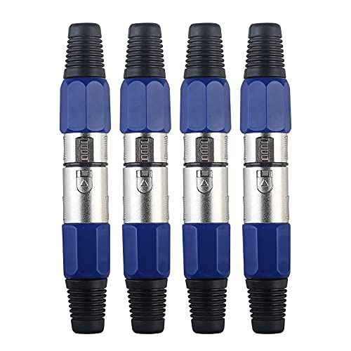 Image of MAD OWL 4 Packs 3 Pin XLR Connector Cannon XLR DMX Cable Connectors XLR Female Male Adapter, XLR Panel Mount Connector XLR Microphone Cable Connector, Cannon Plug for Stage Light DMX Signal Wire
