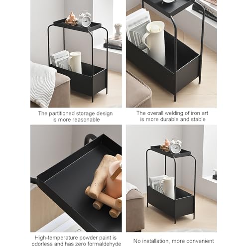 Table basse compacte pour salon étroit avec double rangement