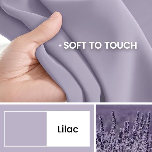 Image of COSVIYA 100% Lilac Blackout Curtains for Living Room 96 Inches Length | Room Darkening Light Blocking Drapes for Bedroom, Grommet Thermal Insulated Window Panels with Black Liner, W52xL96,2 Panels