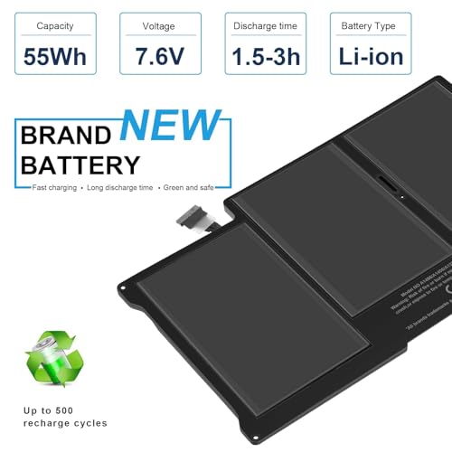 Image of ASUNCELL A1466 A1405 Laptop Replacement Battery for MacBook Air 13 inch A1466 (Mid 2012, Mid 2013, Early 2014, Early 2015,2017) A1369(Late 2010, Mid 2011 Version) 7.6V 55Wh