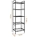 GIOTORENT 5-Wire Standing Book Shelf & Bookcase, Metal Storage Shelving Unit Pantry Rack for Laundry Kitchen Bathroom Organizer, Black