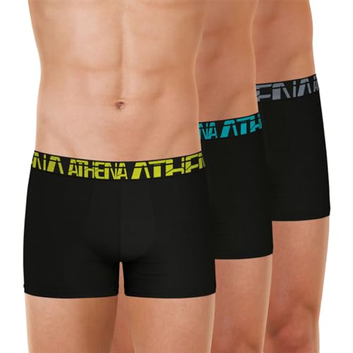 Athena Homme Micro Lf78 Boxer, Noir Ceint. Jaune/Noir Ceint. Bleue/Noir Ceint. Grise, L EU