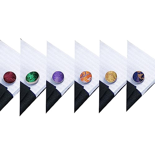 Image of Barry.Wang 6 PCS Men Ties Set Silk Business Fashion Woven Necktie Handkerchief Cufflinks Paisley Stripe Wedding Party