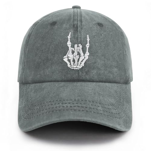 Gorra con manos esqueléticas bordadas para hombre y mujer miniatura 1