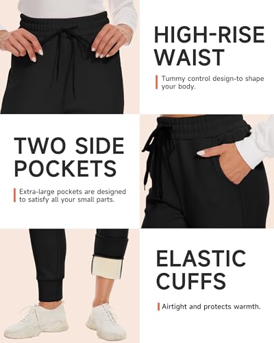 GAYHAY Fleece Lined Sweatpants Women- Winter Warm Sherpa Lined Athletic Joggers Pants with Pockets4