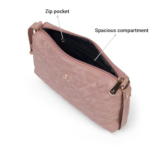 Image of Mochi Women Casual PU Soft Body Zipper closure Quilted Sling Bag