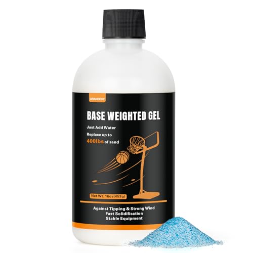 Grandeco Base Weighted Gel Polymer 16oz. Replaces 400 lbs. Sand&Sand Bags Prevent Portable Basketball Hoops, Outdoor Umbrellas, Other Equipment with Base from Tipping Over, More Effective Than Water