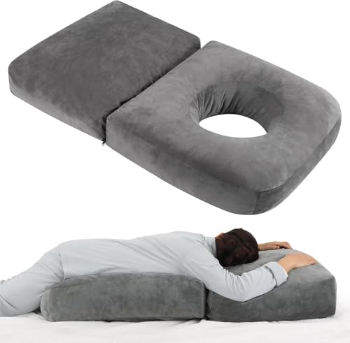 Pregnancy Pillows for Sleeping 45.3 Inch Pregnancy Massage Pillow Full Body Pillow with Removable Cover - Support for Back Legs Belly HIPS for Pregnant Women (Dark Grey)