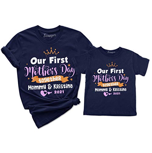 Custom Our First Mother's Day Shirt Mommy and Me Matching Mom Kid T-Shirt Gift3