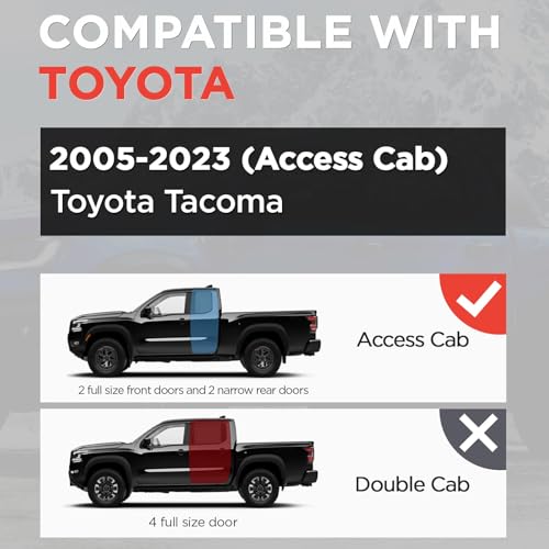 Estribos laterales de aluminio negro para Toyota Tacoma 2005-2023 miniatura 2