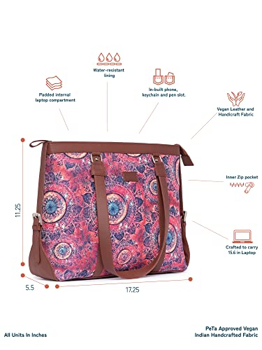 Image of ZOUK Office Bag | Stylish Bags for Office Use | Laptop Bag 15.6 inch | Stylish Tote for Office Use | Purse for Women | Vegan Leather Handbag | Daily & Travel Use |